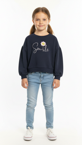 LCW Girls Navy Crop Sweatshirt