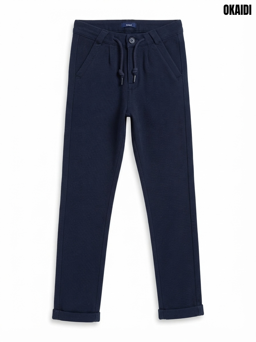 Boys' Navy Blue Casual Trousers – Smart-Casual Pull-On Pants