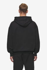 PEGADOR Mens Logo Oversized Halfzip Hoodie Washed Black