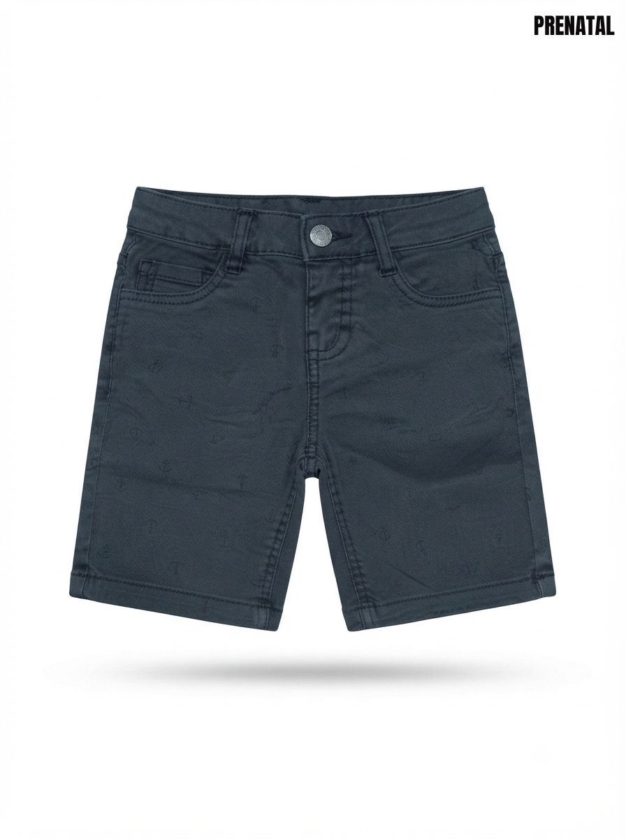 Boys' Dark Grey Patterned Casual Shorts
