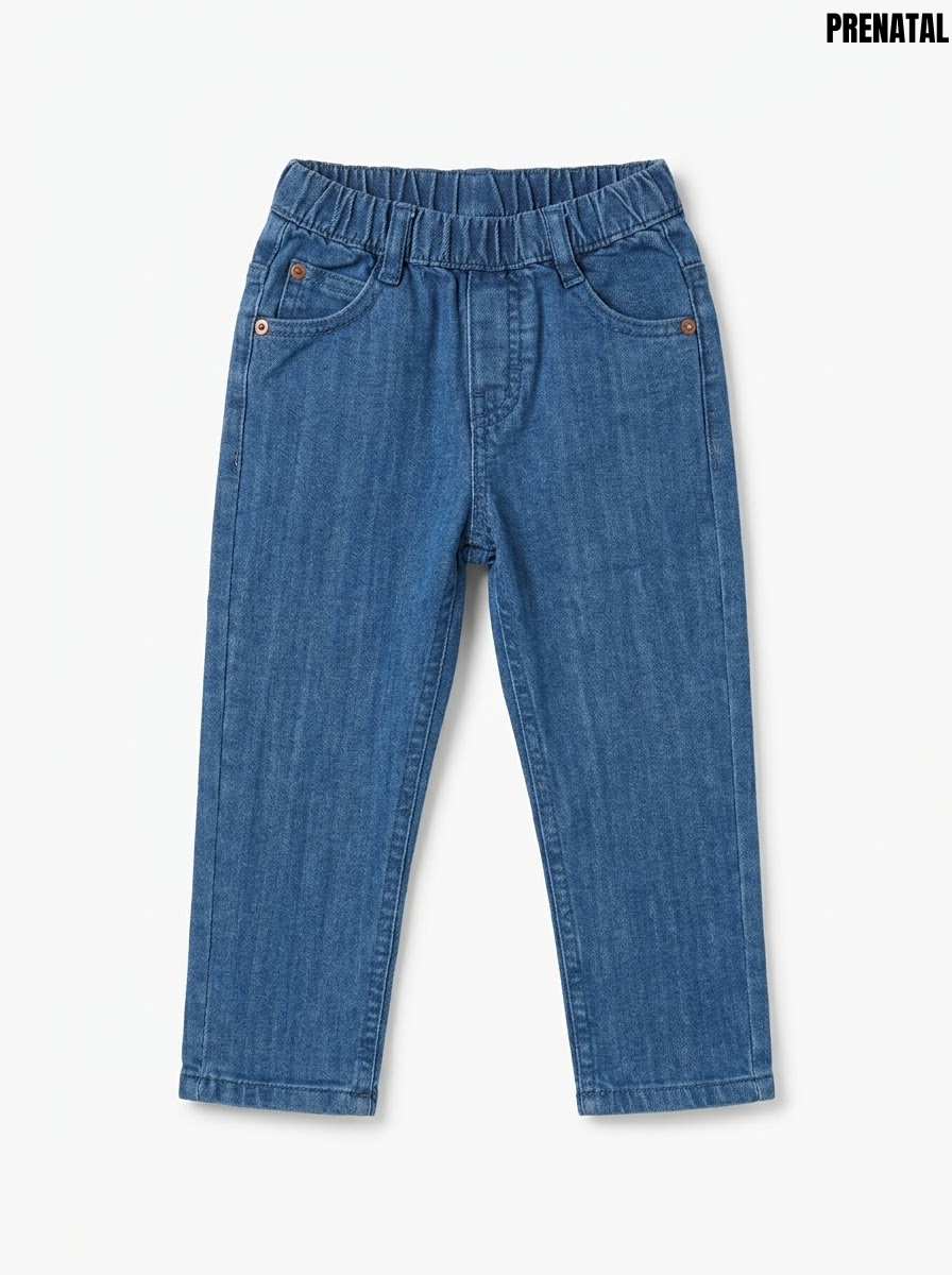 Prenatal Girls Medium Blue Wash Elastic Waist Stretch Denim Jeans| SM GARMENTS