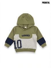 Boys' Colorblock "WINNER 10" Graphic Hoodie with Utility Pocket