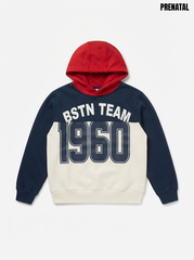 Boys' Colorblock "BSTN Team 1960" Graphic Hoodie with Red Hood