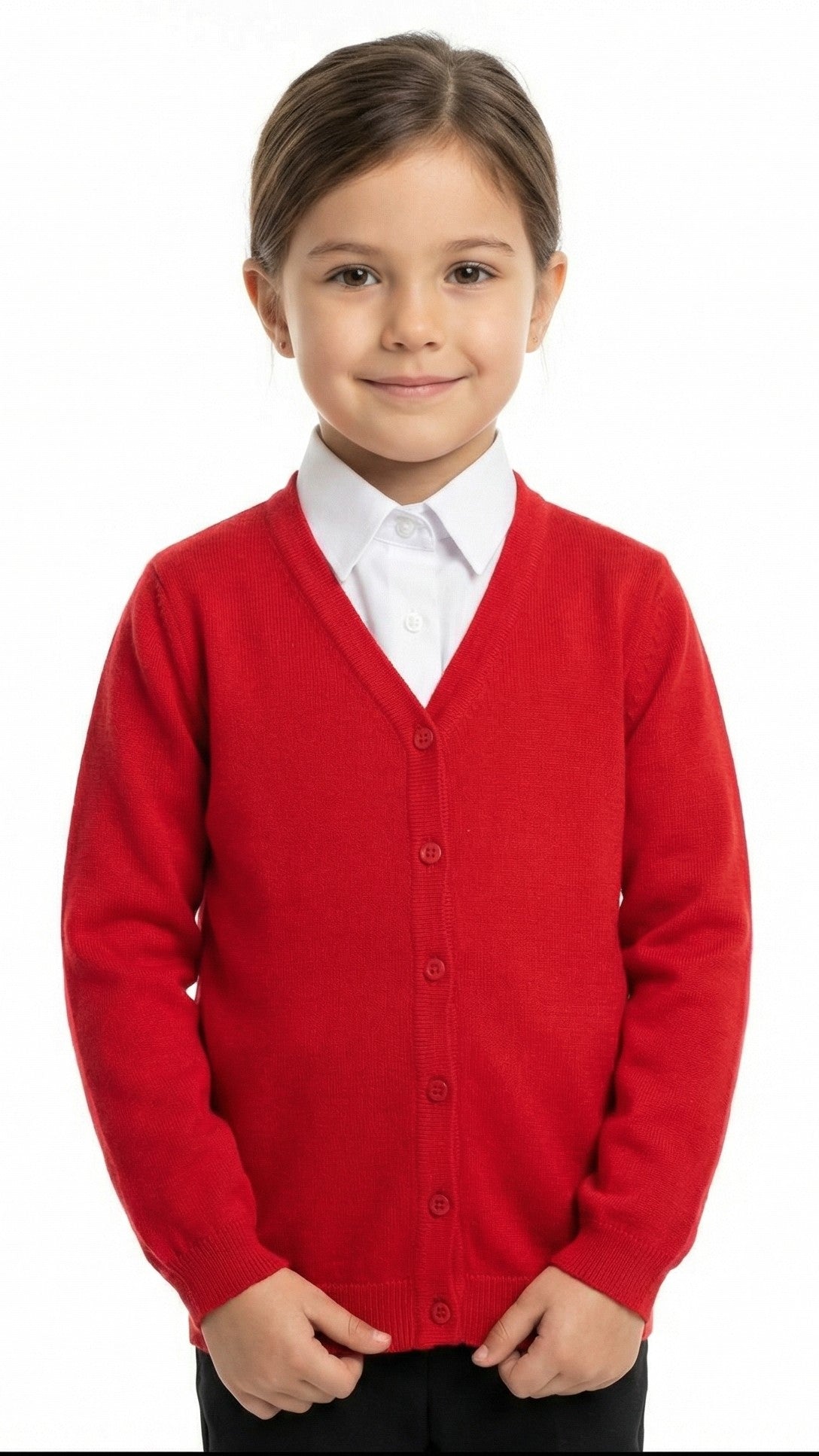 PEP&CO SCHOOL GIRLS BASIC RED CARDIGAN
