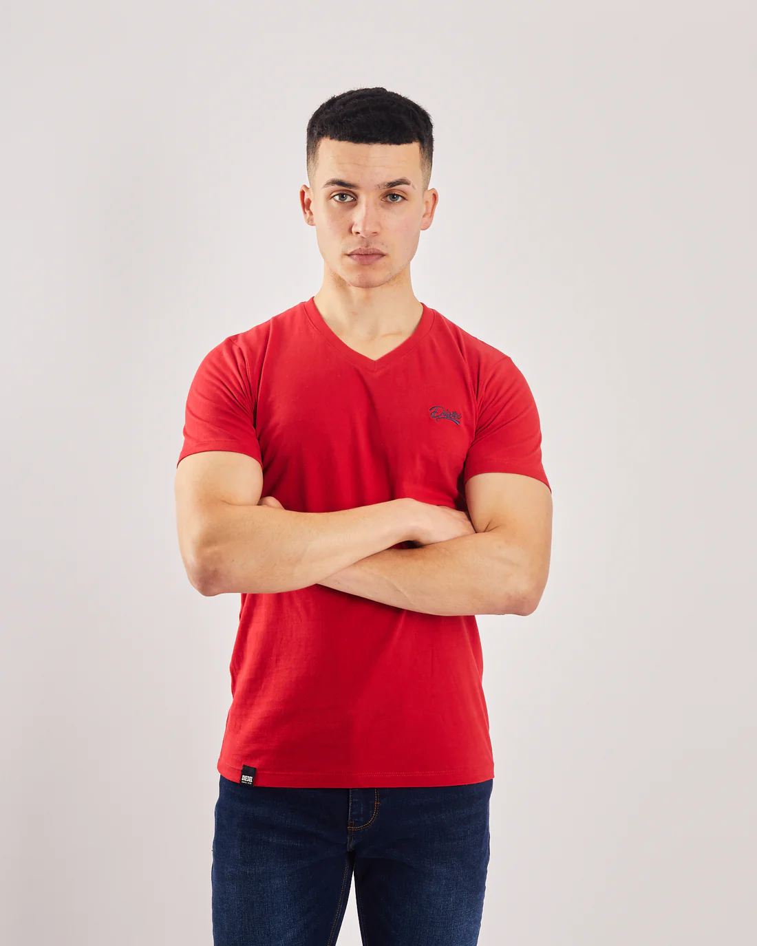 DEISEL Basic Oakley V Neck Barbados Cherry Tee