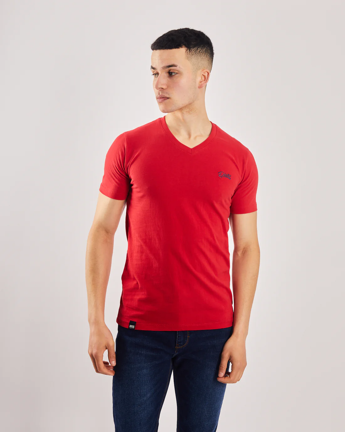 DEISEL Basic Oakley V Neck Barbados Cherry Tee