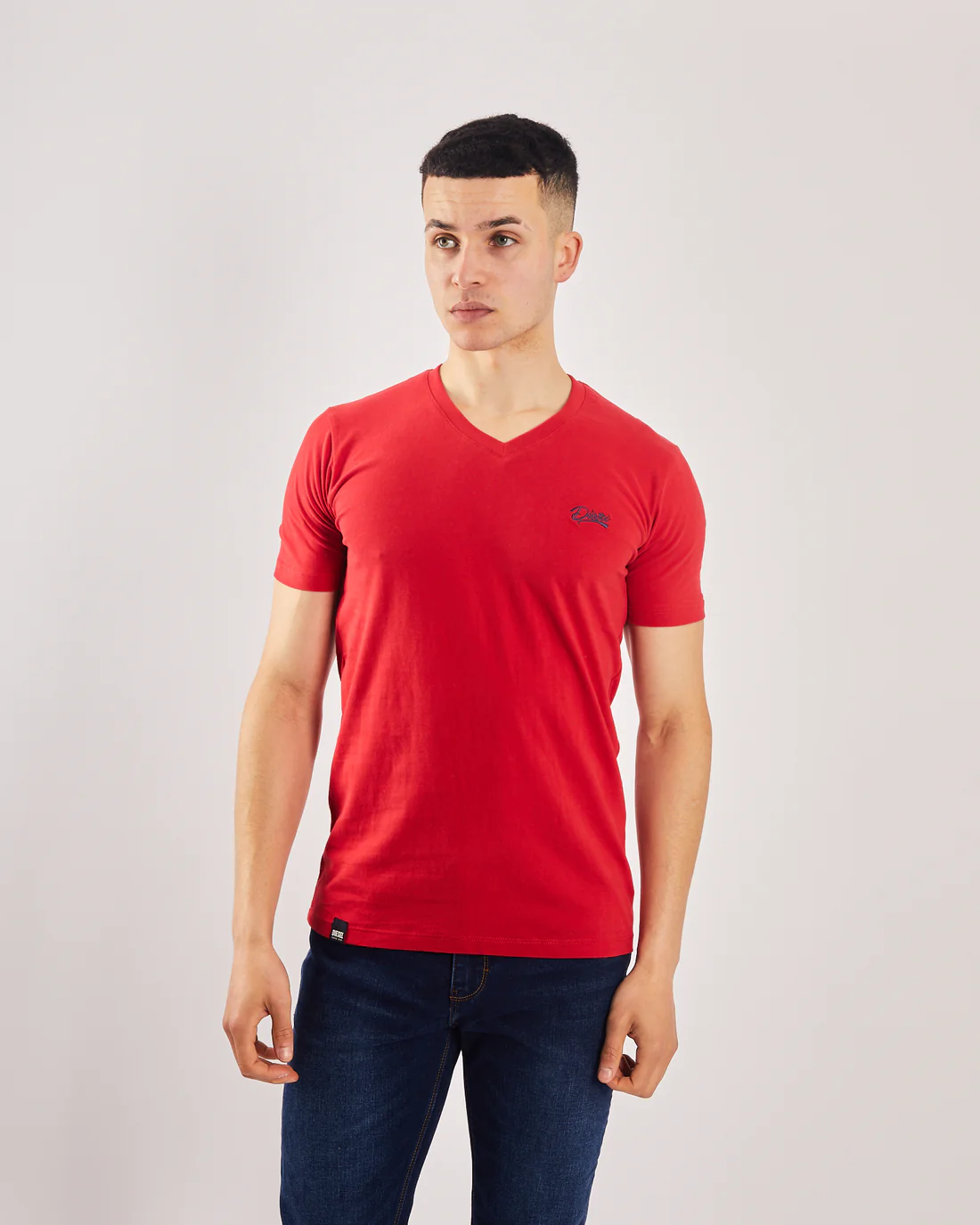 DEISEL Basic Oakley V Neck Barbados Cherry Tee