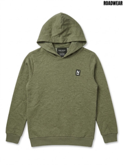 Road Wear Boys Olive Green Heathered Fleece Pullover Hoodie| SM GARMENTS
