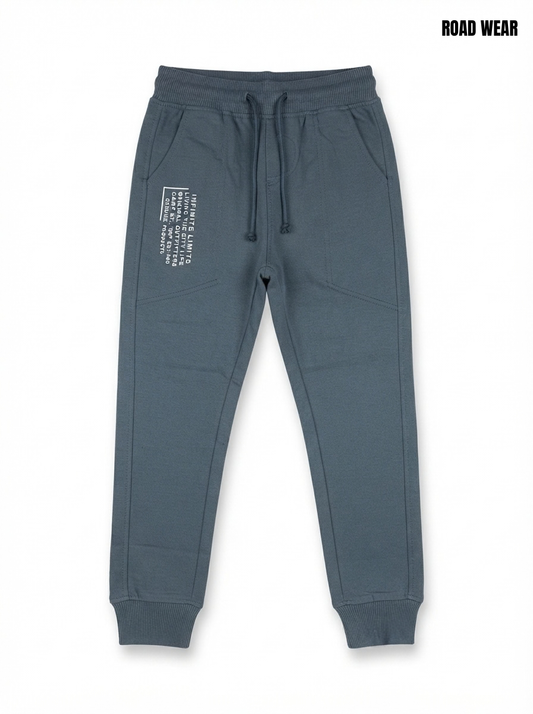 Boys' Dark Grey Graphic Joggers | Comfortable Casual Sweatpants for Kids