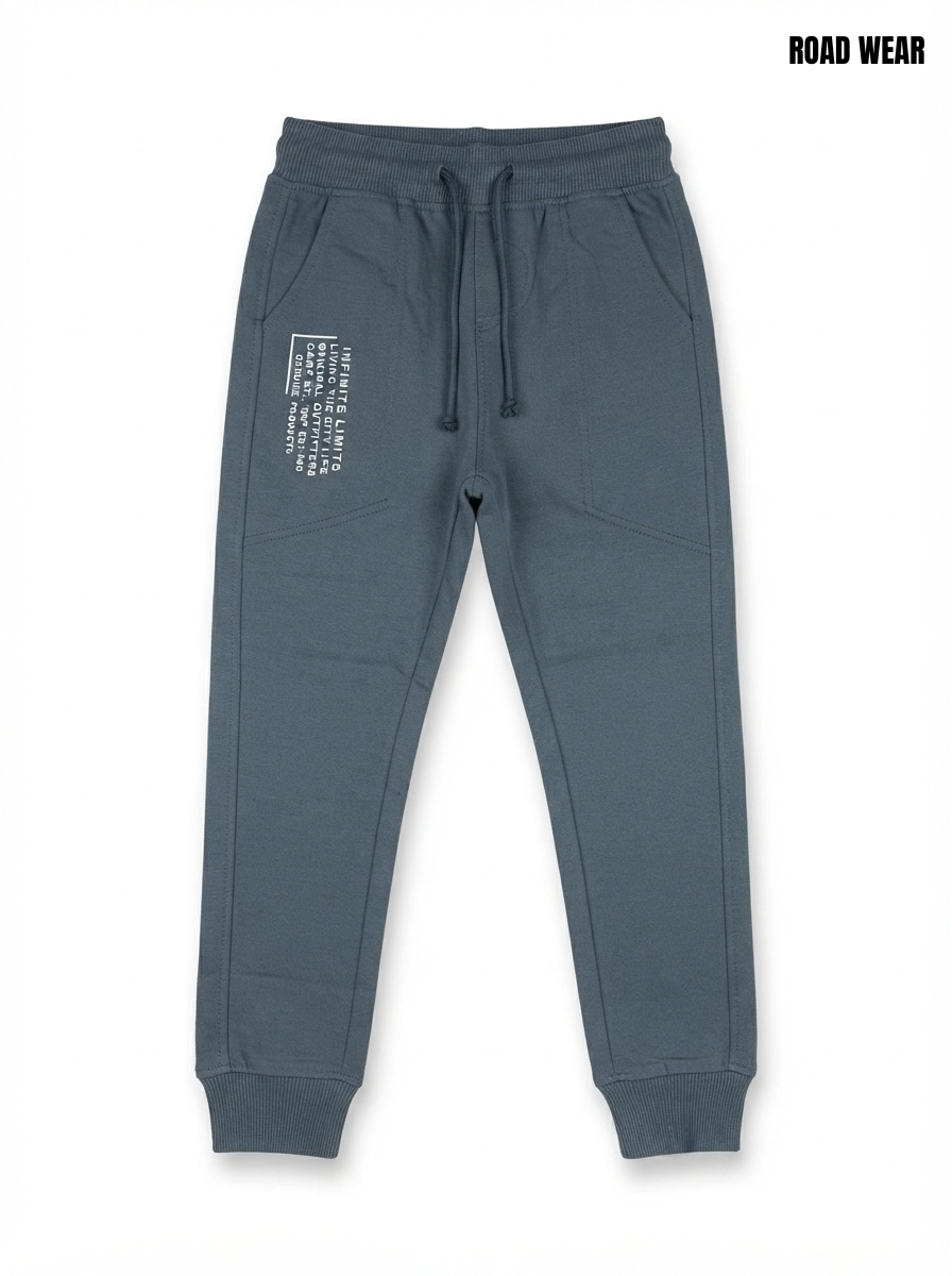 Boys' Dark Grey Graphic Joggers | Comfortable Casual Sweatpants for Kids