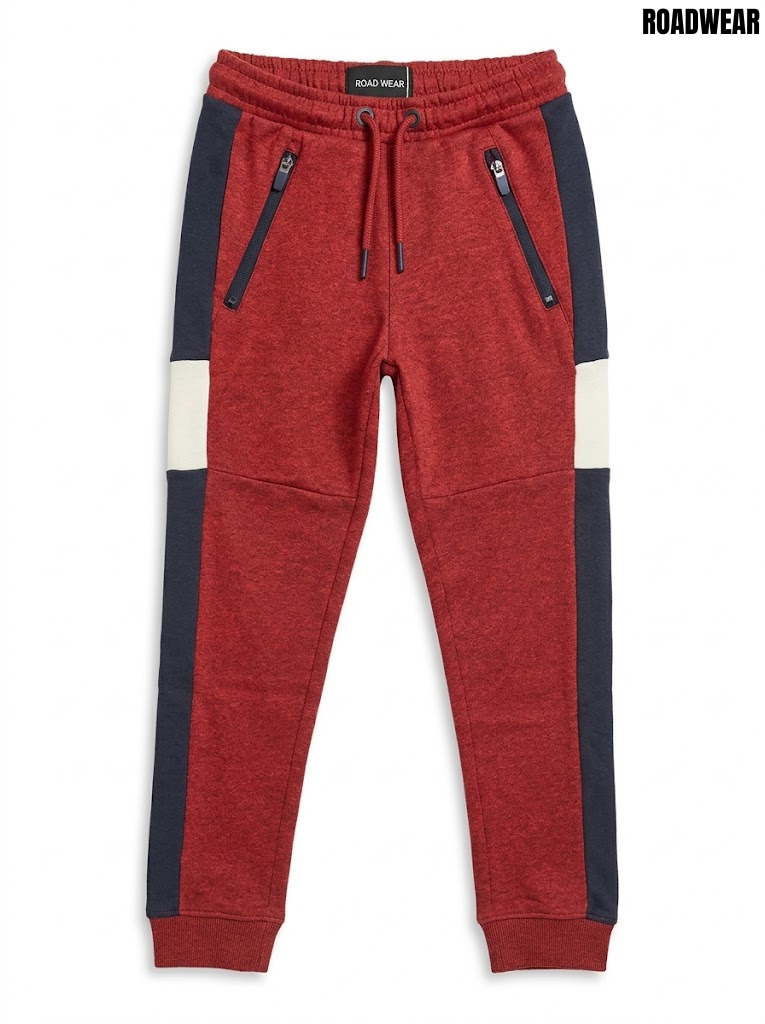 Roadwear Boys Red and Navy Colorblock Athletic Jogger Pants | SM GARMENTS