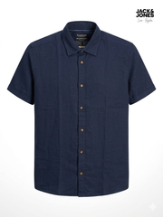 Men Summer Linen Blend Short Sleeves Shirt
