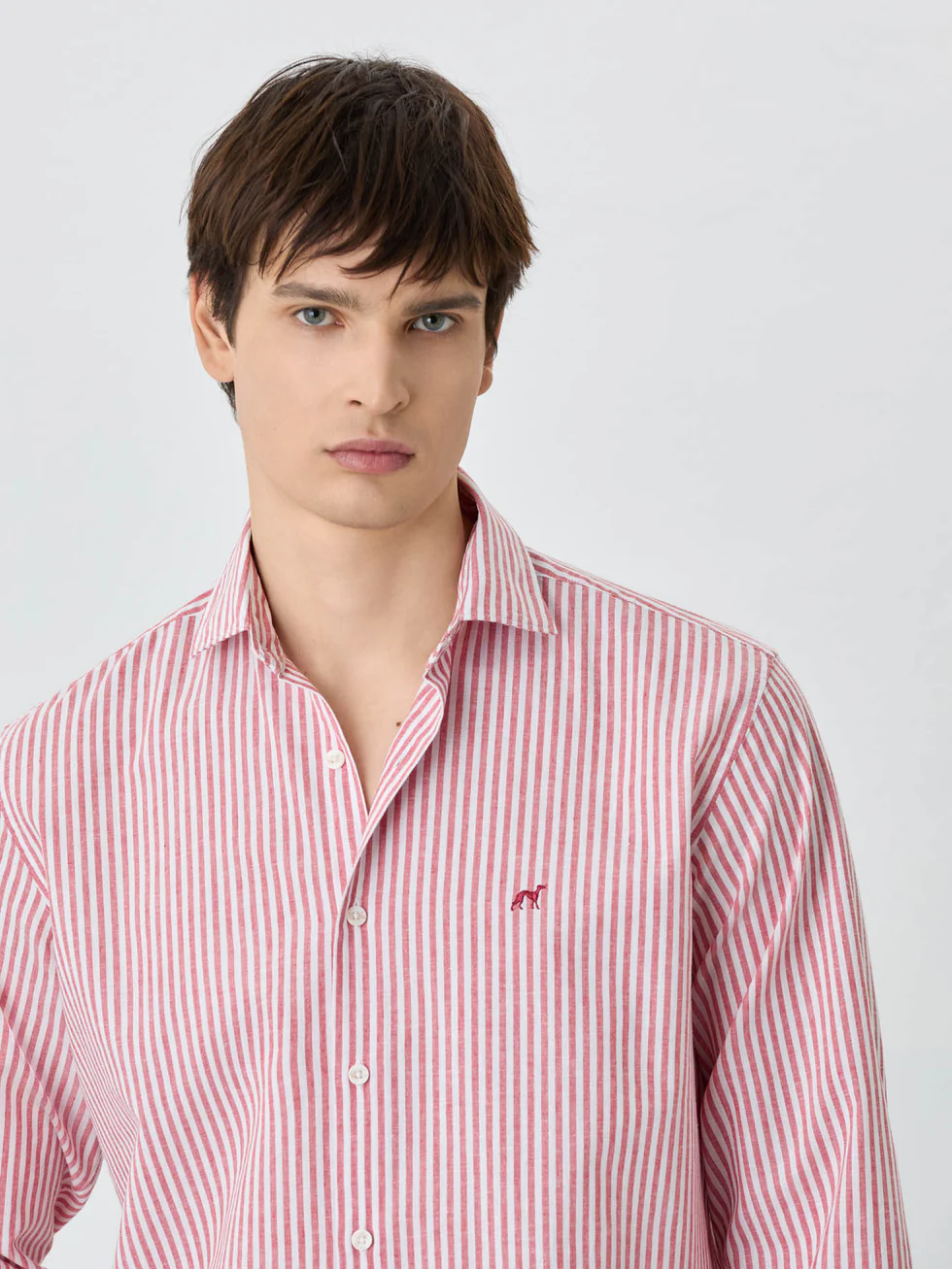 SACOOR BROTHER Cotton-linen Blend Stripes Shirt