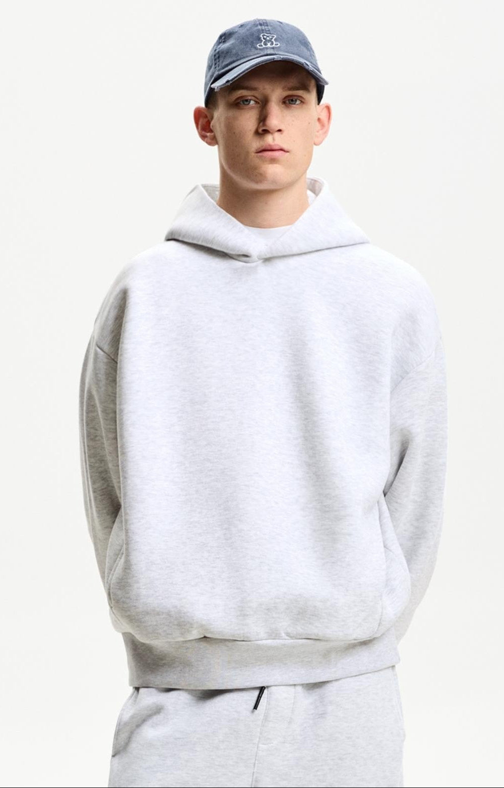 BERSHKA MENS BASIC GRAY HOODIE
