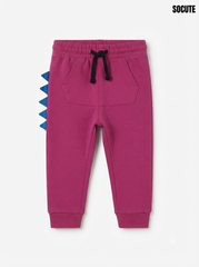 Girls' Dinosaur Spike Jogger Pants – Soft Cotton Fleece Sweatpants