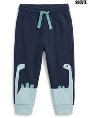 Boys’ Dinosaur Graphic Jogger Pants – Soft Cotton Blend Sweatpants with Adjustable Drawstring