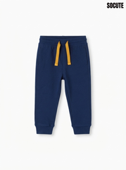 Boys’ Navy Blue Solid Jogger Pants – Soft Cotton Drawstring Sweatpants