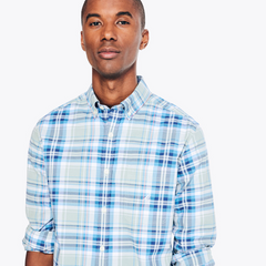 NAUTICA Plaid Poplin Shirt Green Terrain