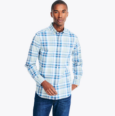 NAUTICA Plaid Poplin Shirt Green Terrain