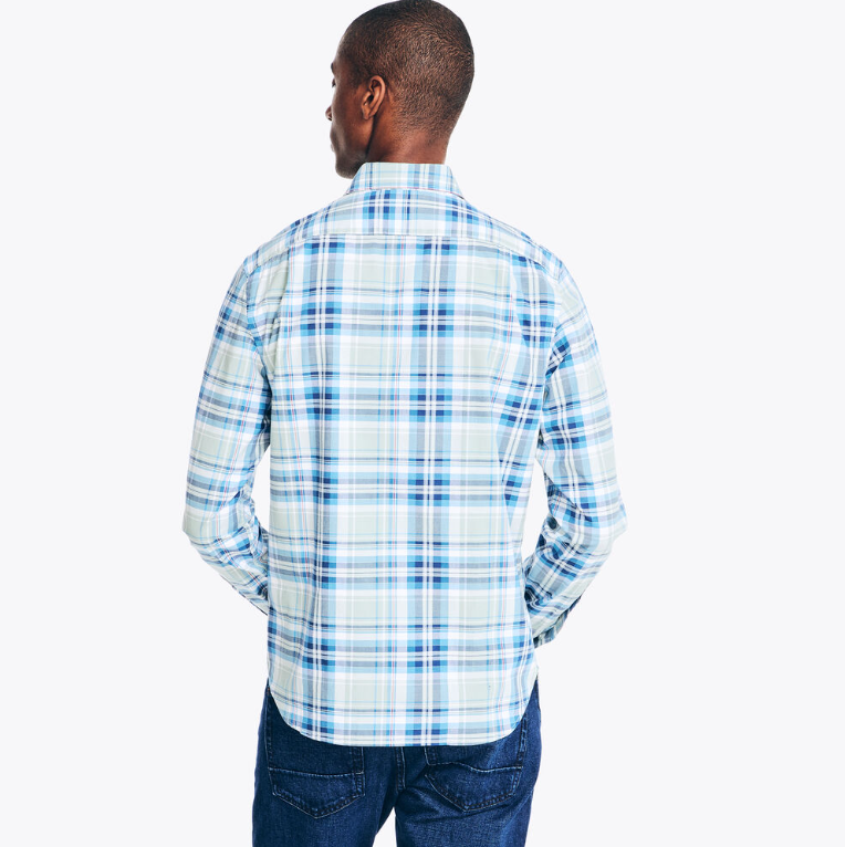 NAUTICA Plaid Poplin Shirt Green Terrain