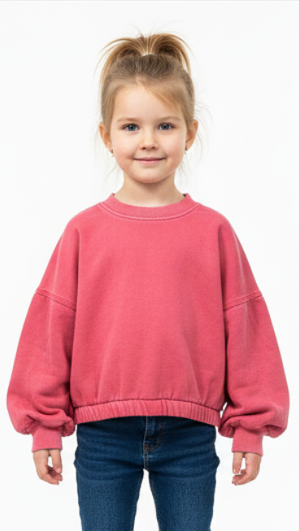 GIRLS CROPPED STYLE BASIC HOODIE