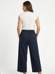 XINYASHIBEINI WOMENS NAVY RELAXED FIT TROUSER