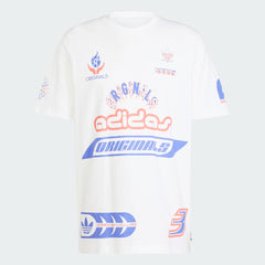 A loose-fit adidas tee with bold graphics.