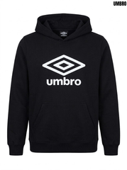 Umbro Boys Black Athletic Fleece Pullover Hoodie with Double-Diamond Chest Graphic | SM GARMENTS