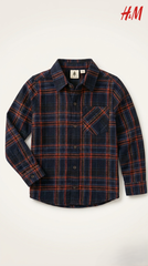 H&M L.O.G.G Girls Winter checkered Shirt With Logo
