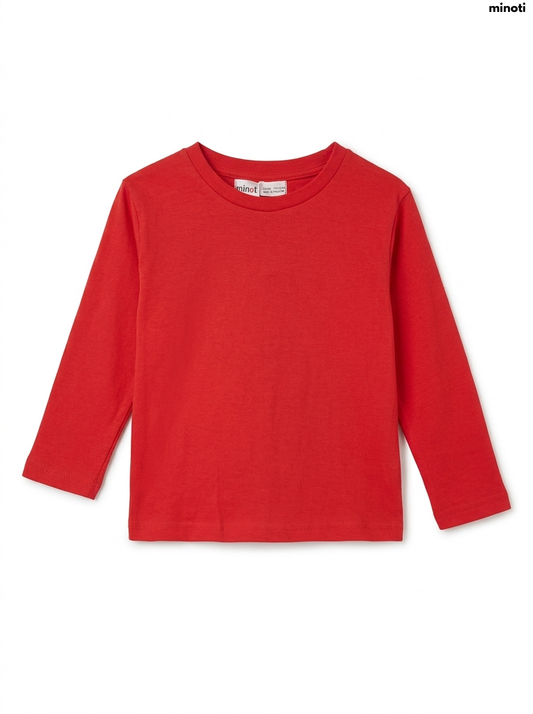 Imported Girls Solid Color Casual Crewneck Tee
