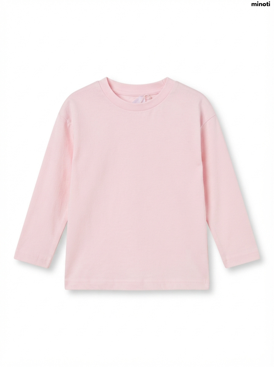 Imported Girls Solid Color Casual Crewneck Tee