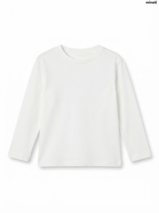 Imported Boy Solid Color Casual Crewneck Tee