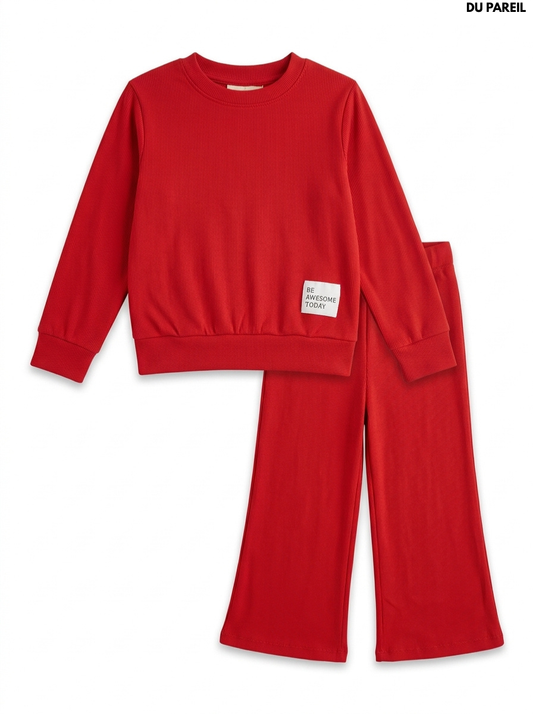 Kids' Ribbed Co-Ord Sweatshirt & Trouser Set