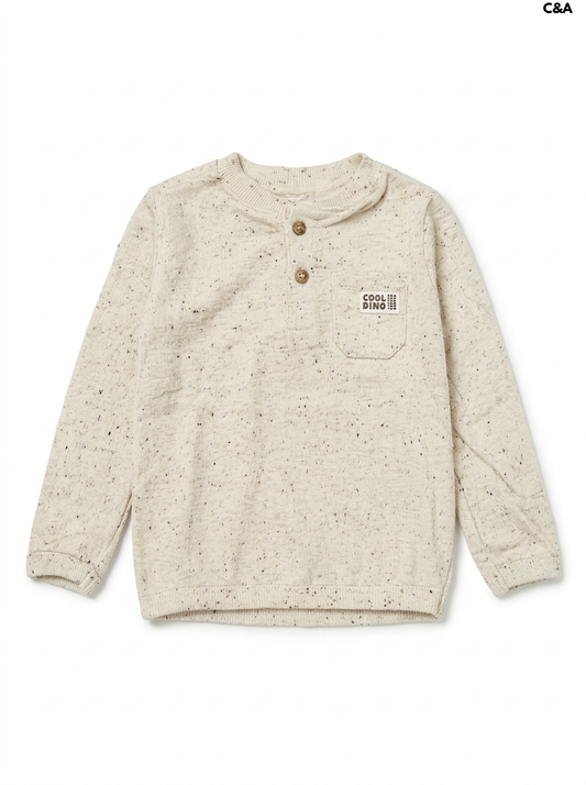 Imported Boy Long-Sleeve Button-Placket Pocket Shirt
