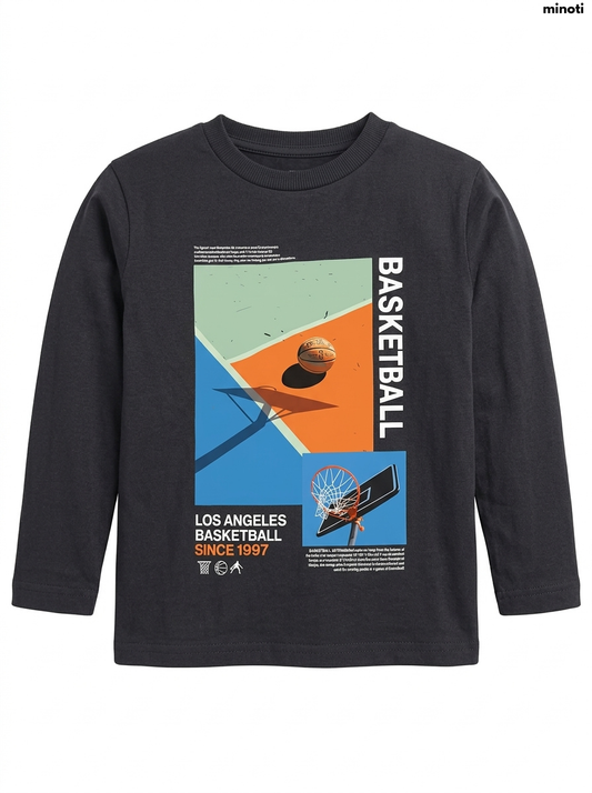 Imported Boy Sports Graphic Long-Sleeve Tee