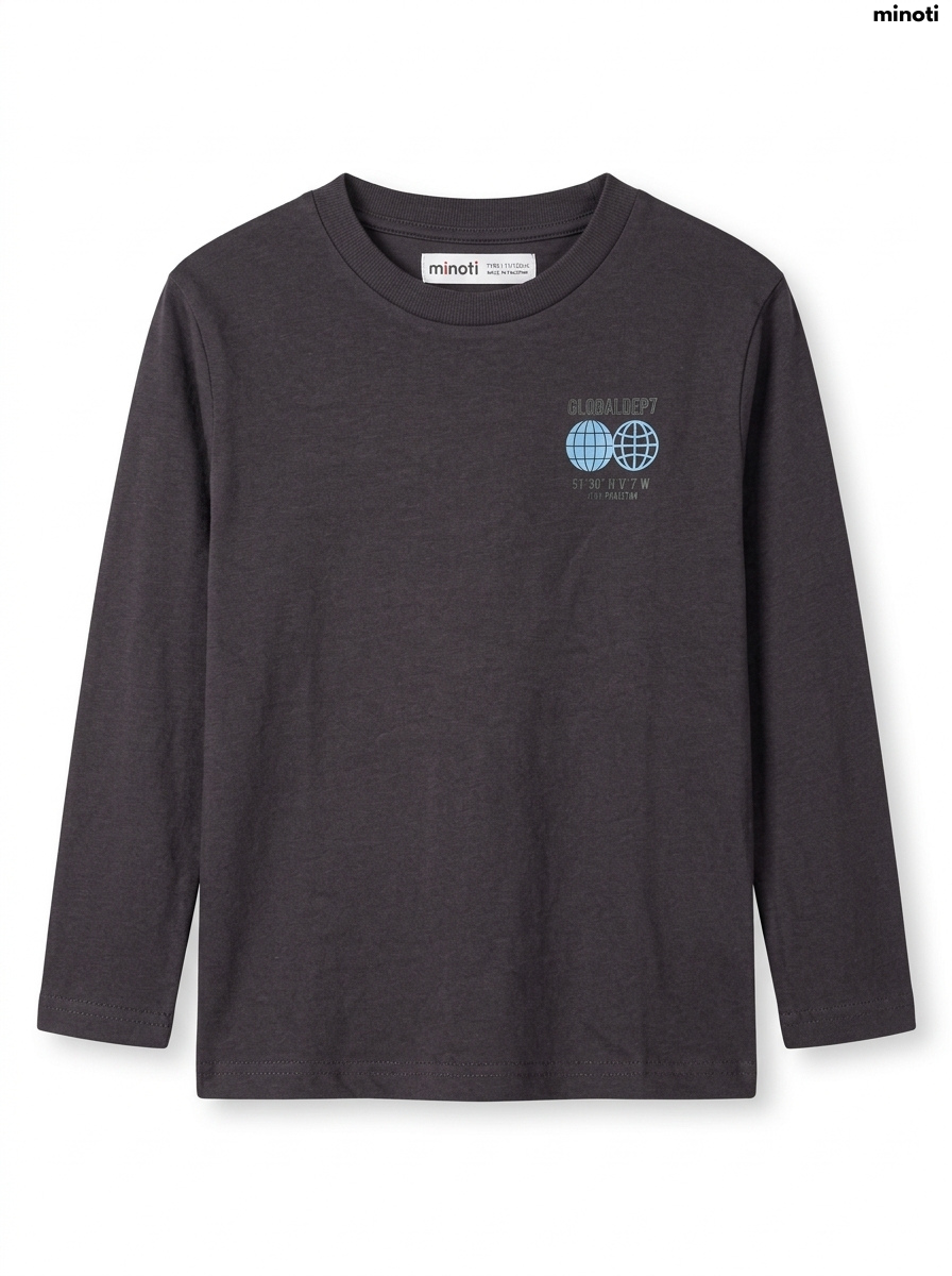 Imported Boy Globe Graphic Long-Sleeve Tee