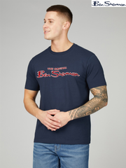 Ben Sherman Flocked Logo Tee - Dark Navy
