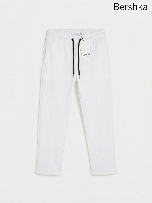Bershka Men’s Straight Fit Trousers White | SM Garments