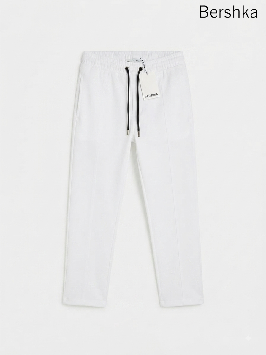 Bershka Men’s Straight Fit Trousers White | SM Garments
