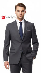 Mens Charcoal Grey Regular Fit Lining Premium Blazer