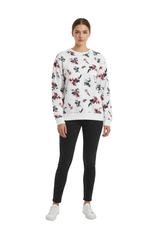 MNS WOMENS Elegant Floral Print Crewneck Sweatshirt