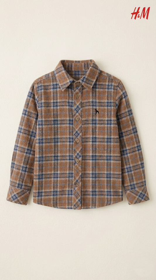 H&M L.O.G.G Girls Winter checkered Shirt With Logo