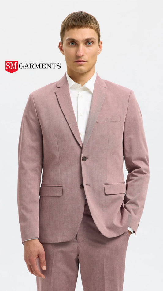 مینز لائٹ پنک پریمیم بلیزر باقاعدہ لمبائی