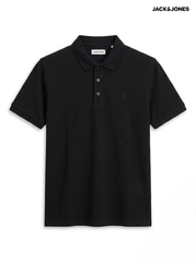 Jack & Jones Men's Piqué Polo Shirt – Black