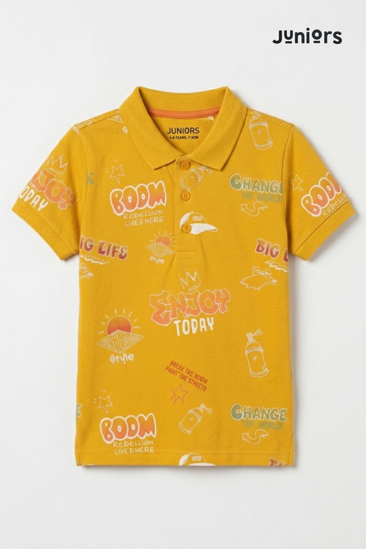 JUNIOR Boys Graphic Printed Polo Shirt