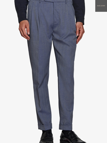 Dan Jhon Powder blue Herringbone trousers