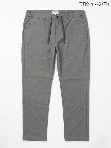 Teddy Smith Men's Grey Slim-Fit Drawstring Trousers