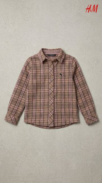 H&M L.O.G.G Girls Winter checkered Shirt With Logo