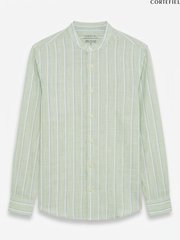 Striped Shirt With a Mandarin Collar