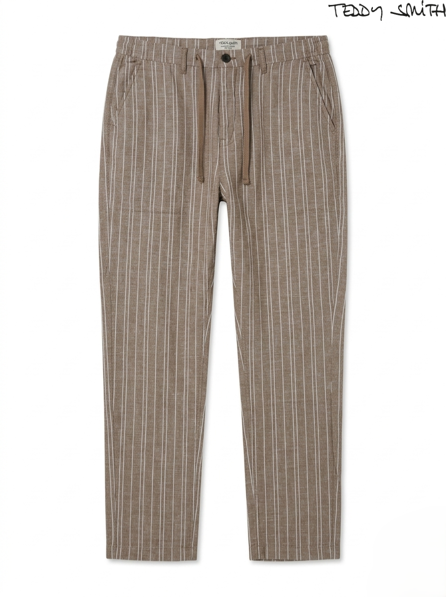 Teddy Smith Linen Blend Striped Trousers